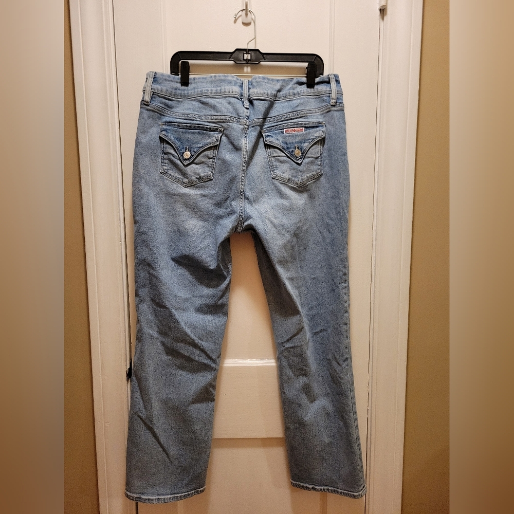 Hudson Lightwash Denim High Rise Straight Leg Jeans Women's Size 16